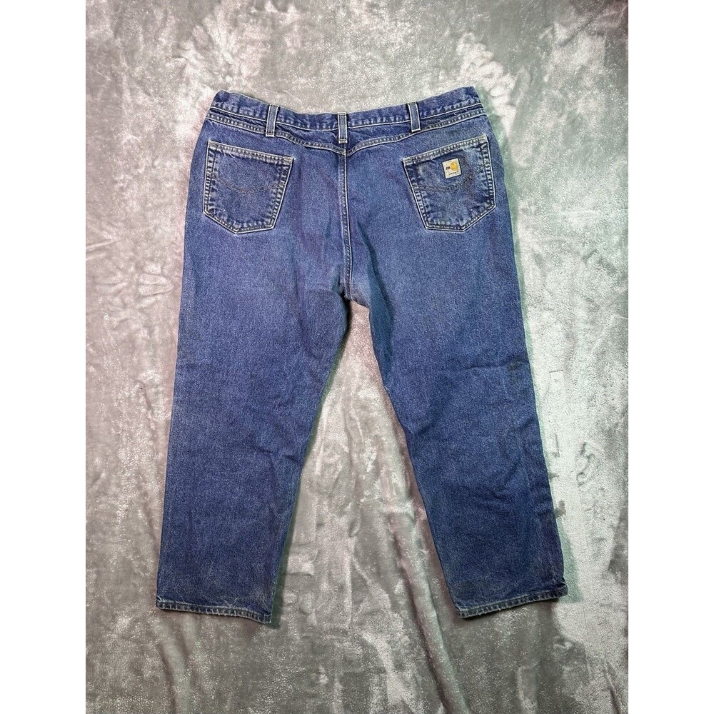 Carhartt FRB004 MDS Flame Resistant Jeans 44x30 Medium Wash Workwear Stained